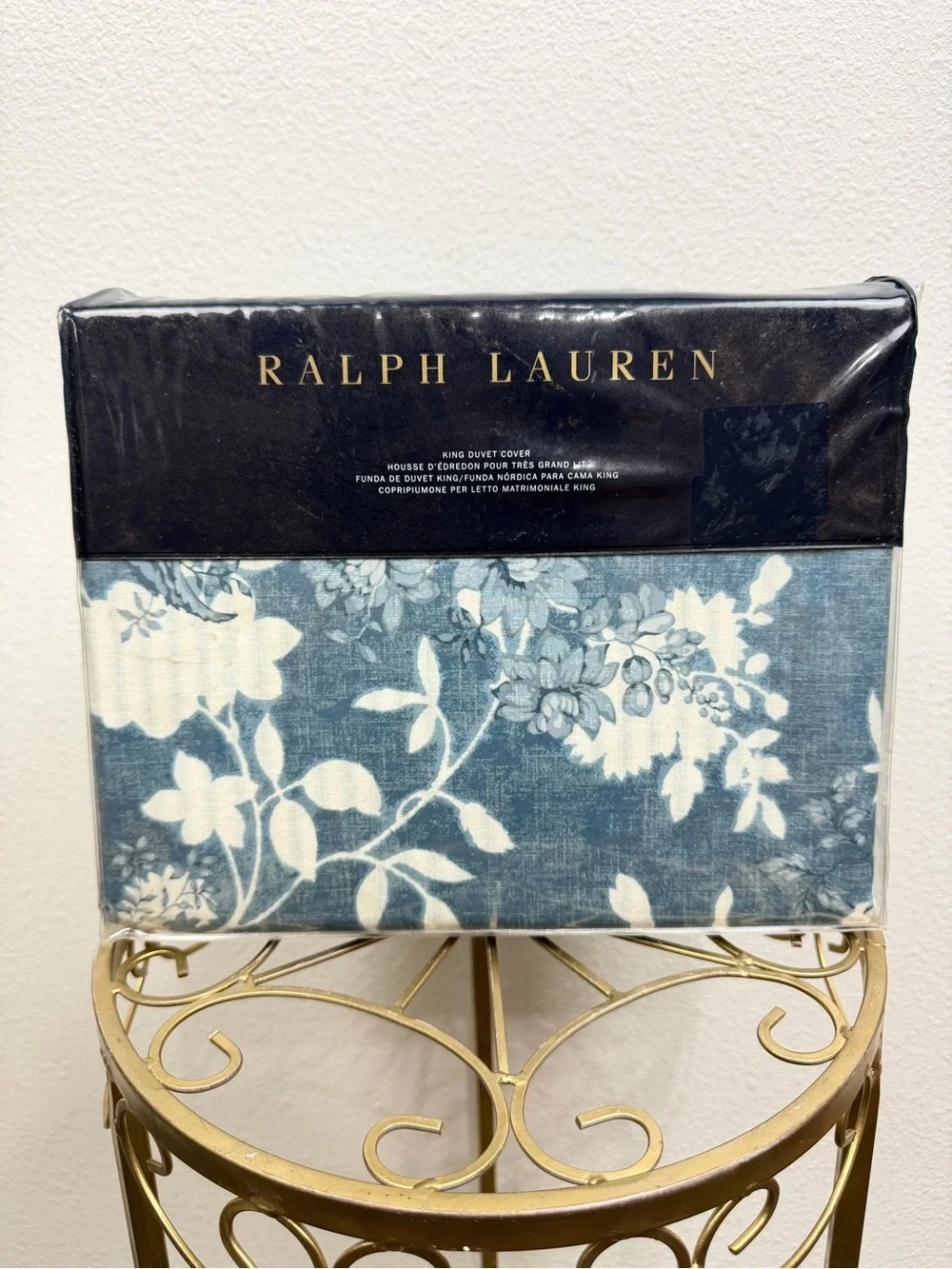 Ralph Lauren NIB Blue Floral Cottage Coastal Comfort King Duvet Cover